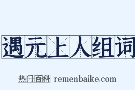 遇元上人组词是什么意思的图片